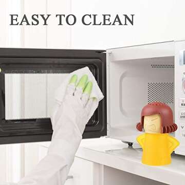 Angry Mama Microwave Cleaner, Microwave Oven Steam Cleaner, Angry Mom Steamer Cleaning Crud Easily in Minutes, Steam Cleans and Disinfects with Vinegar and Water for Kitchen