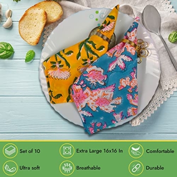 DIYANAIMPEX Eco-Friendly 10 Pc Cotton Napkins Set