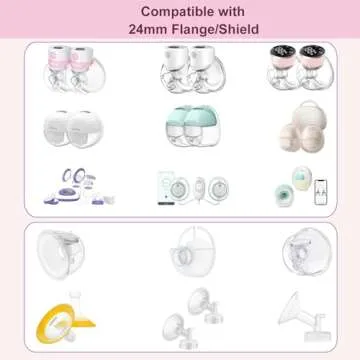 10PCS Flange Inserts 13/15/17/19/21mm,Compatible with Momcozy S12 Pro/M5/S9 Pro Hands-Free Breast Pump,Use for Medela/Spectra/Elvie/Willow/TSRETE/kmaier 24mm Shields/Flanges,Reduce 24mm to Other Size