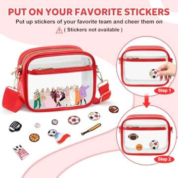 KETIEE Clear Bag for Stadium Events: Clear Crossbody Bag Stadium Approved Clear Purses for Women wit...