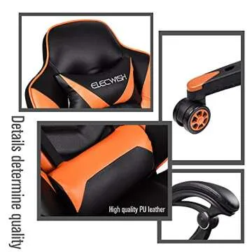 Ergonomic Gaming Chair with Footrest and Lumbar Support