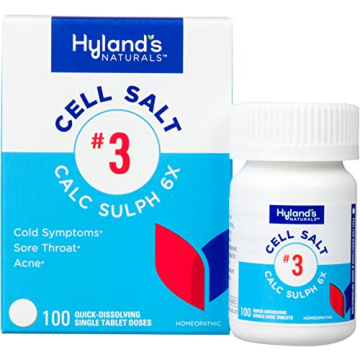 Hyland's Cell Salt No. 3 Calc Sulph 6X Tablets for Natural Cold Relief and Skin Support, Quick Disso...