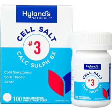 Hyland's Cell Salt No. 3 Calc Sulph 6X Tablets for Natural Cold Relief and Skin Support, Quick Disso...