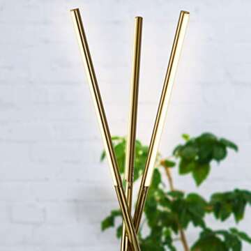 Brightech Stix LED Tripod Floor Lamp for Living Room - Dimmable Modern Standing Lamp, with 3 Lights for Bedroom - Contemporary Office Lighting- Gold / Antique Brass