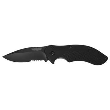 Kershaw Clash Black Serrated Pocketknife for EDC Utility