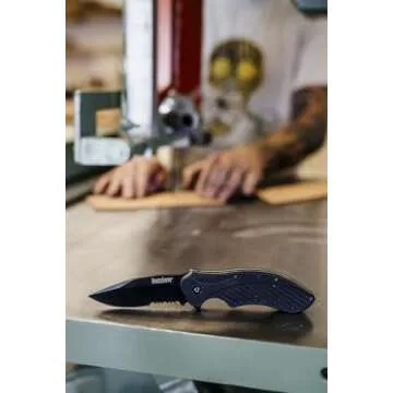 Kershaw Clash Black Serrated Pocketknife for EDC Utility
