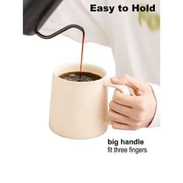 T-WARE 16 Oz Coffee Mugs, Matte Beige Mug Set of 4, Ceramic Mugs Coffee, Solid Color Coffee Cups Ceramic