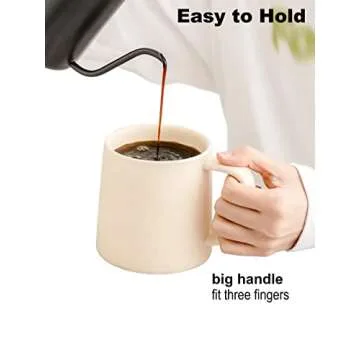 T-WARE 16 Oz Porcelain Coffee Mugs Set of 4 - Durable Style