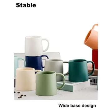 T-WARE 16 Oz Porcelain Coffee Mugs Set of 4 - Durable Style