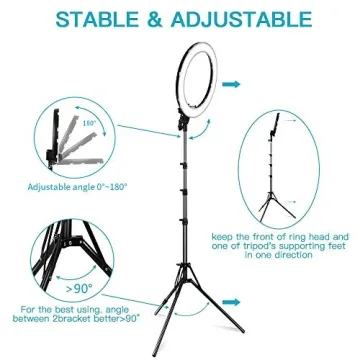 Travor 18" LED Ring Light for YouTube and Makeup