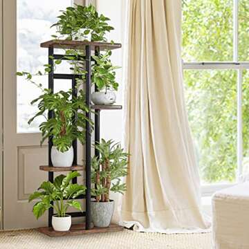 INGIORDAR Plant Stand 4 Tier 5 Potted Indoor Corner Tiered Plant Organizer