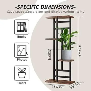 INGIORDAR Plant Stand 4 Tier 5 Potted Indoor Corner Tiered Plant Organizer