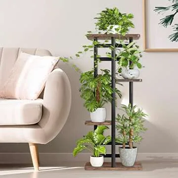 INGIORDAR Plant Stand 4 Tier 5 Potted Indoor Corner Tiered Plant Organizer