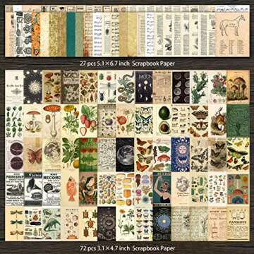 ANERZA 531 PCS Vintage Scrapbooking Supplies Stickers, Aesthetic Scrapbook Paper Art Journaling Kit ...