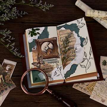 ANERZA 531 PCS Vintage Scrapbooking Supplies Stickers, Aesthetic Scrapbook Paper Art Journaling Kit for Bullet Journals, Ephemera for Junk Journal, Washi Stickers, Cottagecore Decoupage for Adults