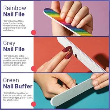 Press On Nails Medium Length, HNYYZL Coffin Matte Fake Nails Full Cover, 10 Solid Colors Short Ballerina Press On Nails, 10 Packs Acyclic False Nails Tips Set with Nail Glue, Nail File for Nail Art
