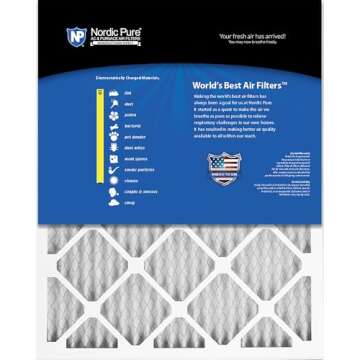 Nordic Pure 20x20x1 (19 1/2 x 19 1/2 x 3/4) Pleated MERV 10 Air Filters 2 Pack