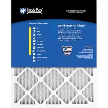 Nordic Pure 20x20x1 (19 1/2 x 19 1/2 x 3/4) Pleated MERV 10 Air Filters 2 Pack