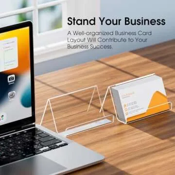 MaxGear Acrylic Business Card Holder for Desk, Multiple Premium Business Card Stand for Workspace, Clear Plastic Name Cards Display Holder for Exhibition, Home and Office, Capacity: 50 Cards, 3 Pack