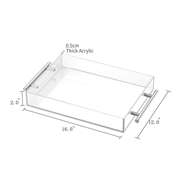 Richboom Clear Acrylic Serving Tray Perfect for Hosting