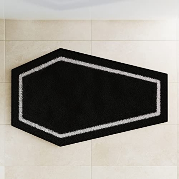 Coffin Bath Mat Halloween Rug - Black Gothic Home Decor for Bathroom Bedroom Kitchen Room - Coffins ...