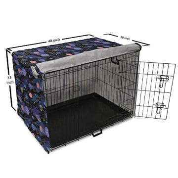 Ambesonne Galaxy Dog Crate Cover for Large Dogs, Stylish and Durable
