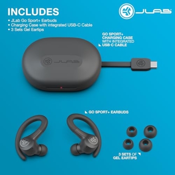 JLab Go Sport+ Wireless Workout Earbuds - Graphite