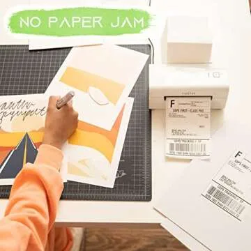 MFLABEL Fanfold 4" x 6" Direct Thermal Labels White Perforated Shipping Labels (100 Labels)