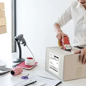 MFLABEL Fanfold 4" x 6" Direct Thermal Labels White Perforated Shipping Labels (100 Labels)