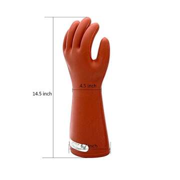 ShuangAn Electrical Insulated Rubber Gloves Electrician 12KV High Voltage Safety Protective Work Gloves Insulating for Lineman Man Woman