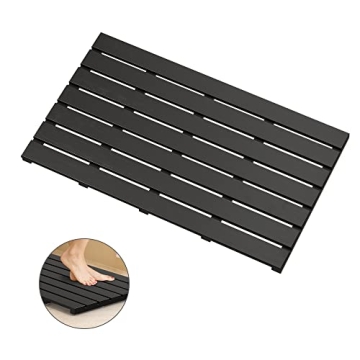 Luxurious Bamboo Wooden Bath Floor Mat - Non-Slip Waterproof Shower Carpet for Indoor and Outdoor Us...