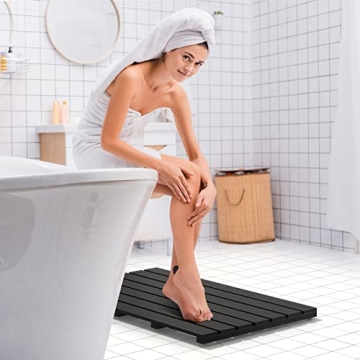 Bamboo Wooden Bath Mat - Non-Slip Waterproof Shower Carpet
