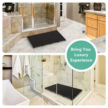 Bamboo Wooden Bath Mat - Non-Slip Waterproof Shower Carpet