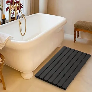 Bamboo Wooden Bath Mat - Non-Slip Waterproof Shower Carpet