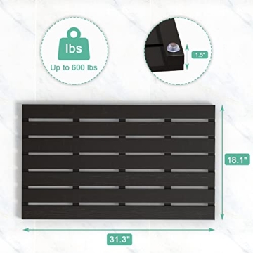 Bamboo Wooden Bath Mat - Non-Slip Waterproof Shower Carpet