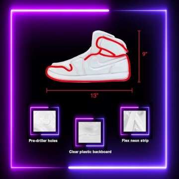 Vibrant Blue Air Boot Sneakers Neon Sign for Home Decor and Gift