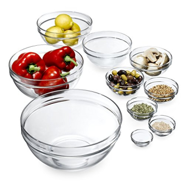 Luminarc Stackable Bowl Set: Versatile 10-Piece Glass Set