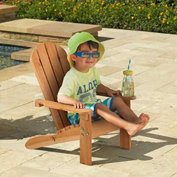 KidKraft Wooden Adirondack Children's Outdoor Chair, Kid's Patio Furniture, Honey, Gift for Ages 3-8...