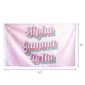 Phi Mu - Sorority Letter Flag (Retro Design)