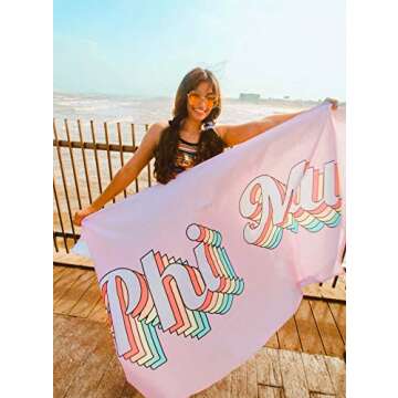 Phi Mu - Sorority Letter Flag (Retro Design)