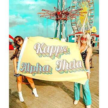 Phi Mu - Sorority Letter Flag (Retro Design)