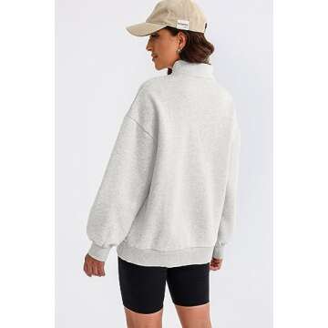 BLENCOT Women Half Zip Oversized Sweatshirt for Cozy Fall Style