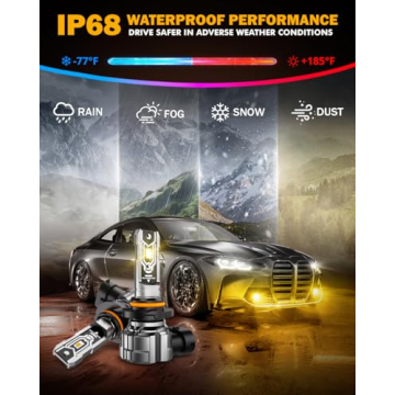 Auxbeam H10 Fog Light Bulbs - 10000LM, 3000K Bright