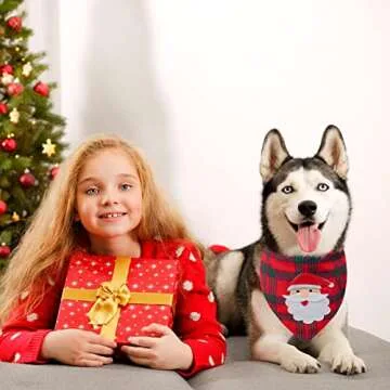 PAWCHIE Christmas Dog Bandanas - Santa & Elk Designs