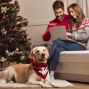 PAWCHIE Christmas Dog Bandanas - Santa & Elk Designs