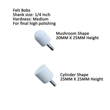 PURUI 13PCS Metal Buffing Polishing Wheel Kit for Drill,for Aluminum Brass Bronze Polish,Kit includes:7PCS Mounted Buffing Polishing Wheels/4PCS Felt Bobs/2PCS Brown Tripoli & Blue Polishing Compound