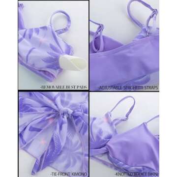 GRACE KARIN Tween Long Sleeve Swimsuit with Pants