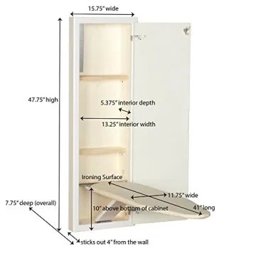 Stylish In-Wall Ironing Cabinet with Storage Spaces