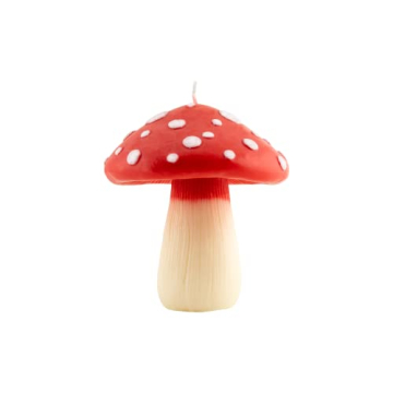 Havenstone Home Mushroom Candle - Red, Eco-Friendly Soy Wax, 4" Decorative Novelty