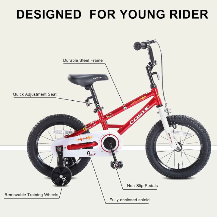 Kids Bike for Ages 3-8 with Training Wheels, 12-16 Inch